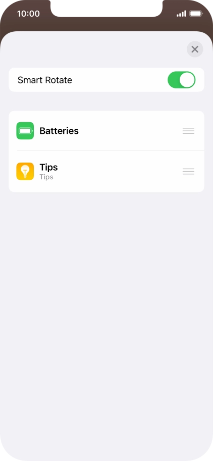 Press the indicator next to 