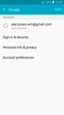 Press the required account.