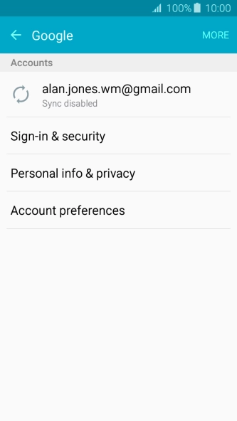 Press the required account.