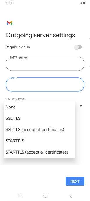 Press SSL/TLS.