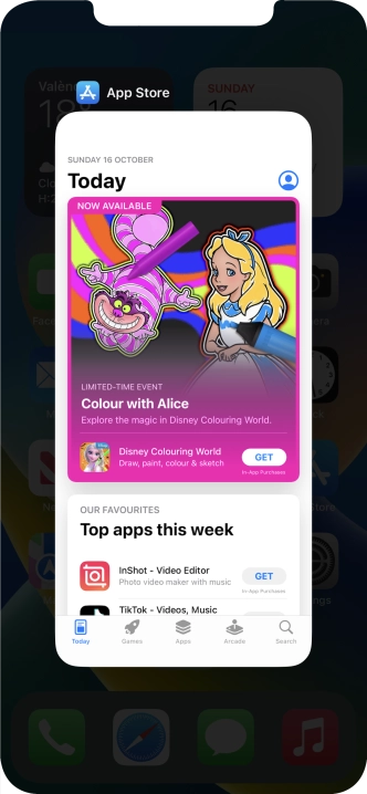 Slide upwards on the required application to end it.