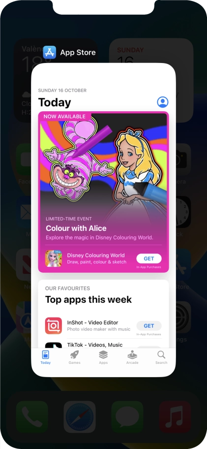 Slide upwards on the required application to end it.