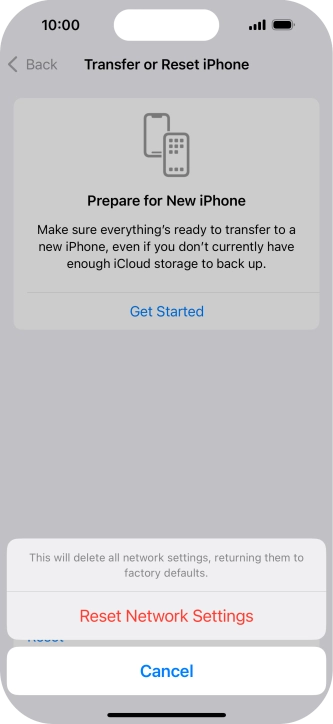 Press Reset Network Settings.