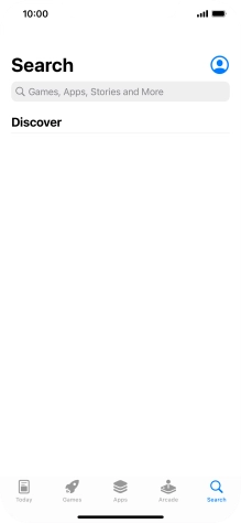 Press the search field and key in the name or subject of the required app.