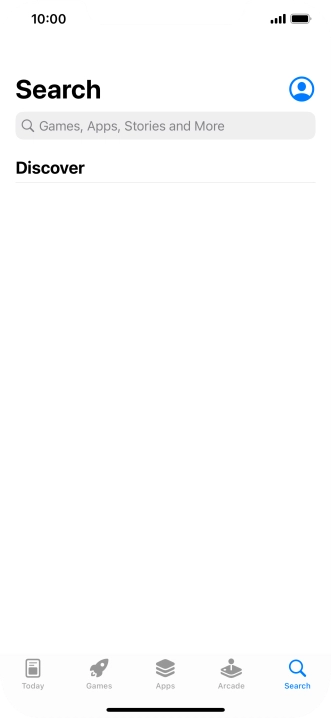 Press the search field and key in the name or subject of the required app.