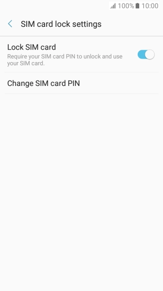 Press Lock SIM card to turn the function on or off.