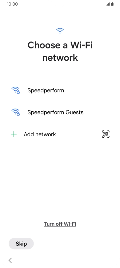 Press the required Wi-Fi network.