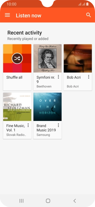Slide your finger right starting from the left side of the screen.