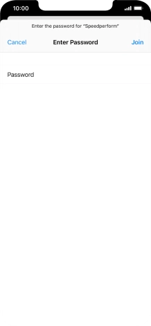 Key in the password for the Wi-Fi network and press Join.