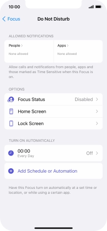 Press People and follow the instructions on the screen to select which contacts you would like to receive calls and notifications from when Do Not Disturb is turned on.