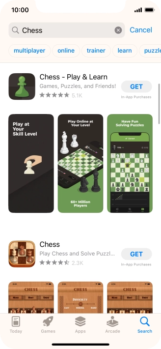 Press the required app.