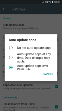 Press Do not auto-update apps to turn off the function.