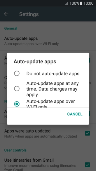Press Do not auto-update apps to turn off the function.