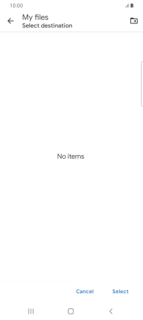 To create a new folder, press the new folder icon and follow the instructions on the screen to create a new folder.