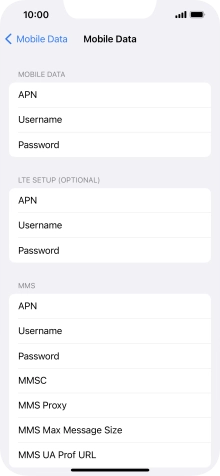 Press APN and key in live.vodafone.com.