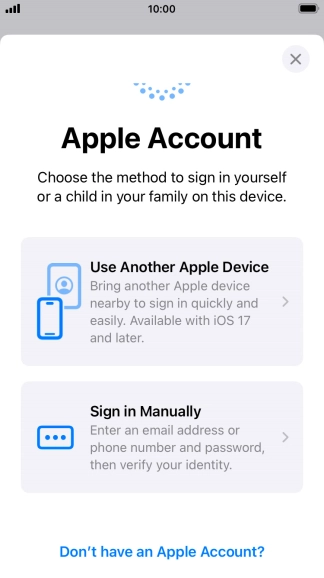 Press Sign in Manually.