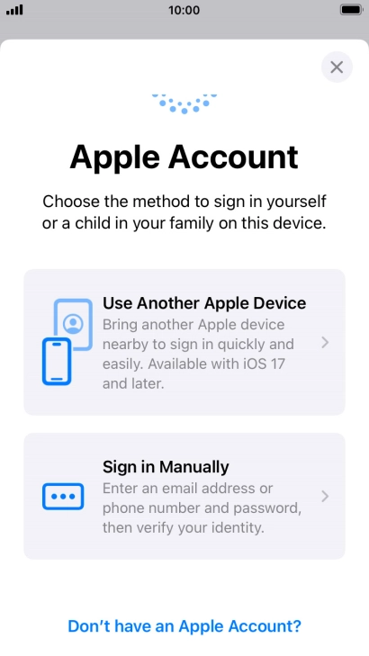 Press Sign in Manually.