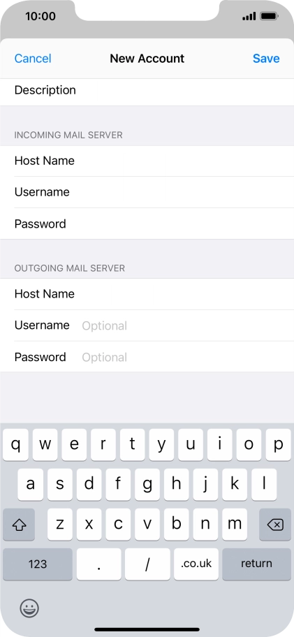 Press Save. Your email account has now been set up. To select more settings for incoming and outgoing server, proceed with the following steps.