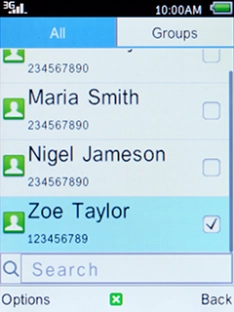Press the Left selection key.