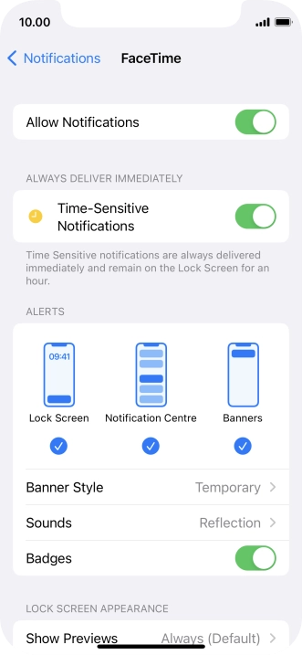 Press the indicator next to 