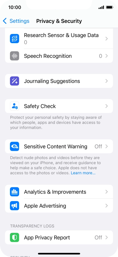 Press App Privacy Report.
