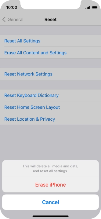 Press Erase iPhone.
