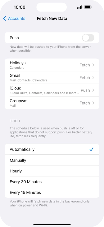 If you turn off the function, press the required setting.