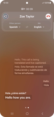 Say the required word or phrase and wait for the translation.