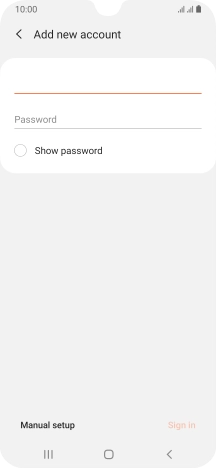 Press Password and key in the password for your email account.
