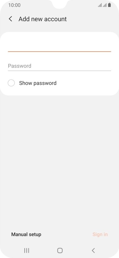 Press Password and key in the password for your email account.