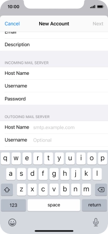 Press Host Name and key in mail.vodafone.ie.