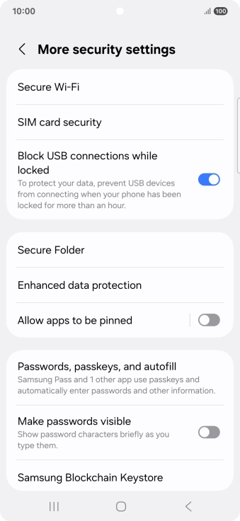 Press SIM card security.