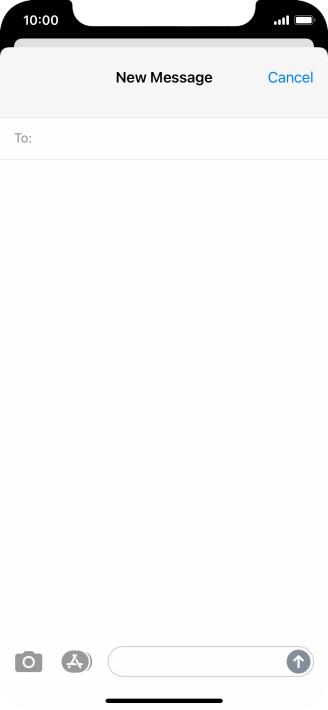 Press the text input field and write the text for your text message.
