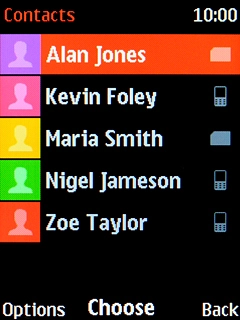 Press the Left selection key.