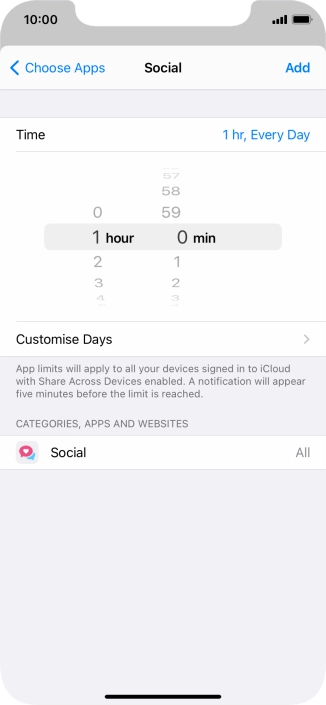 Press Customise Days.