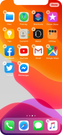 Press the delete icon next to the required app.