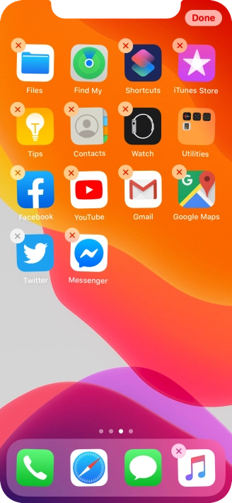 Press the delete icon next to the required app.