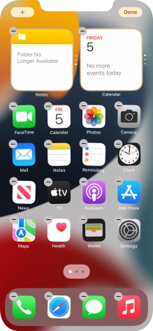 Press the home screen icon.