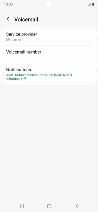 Press Voicemail number.
