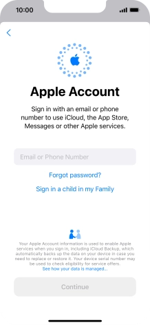 Press Email or Phone Number and key in the username for your Apple ID.