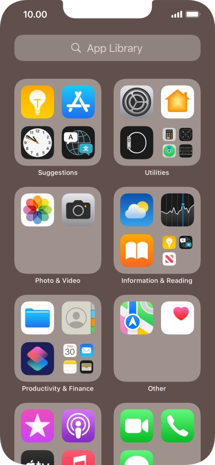 Press the required app.