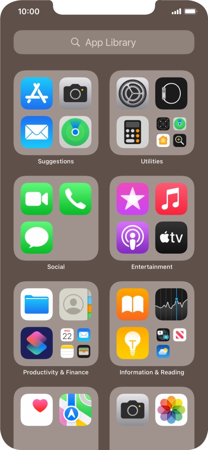 Press the required app.