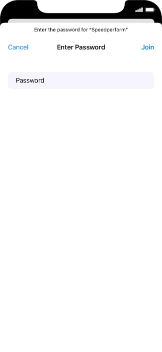 Key in the password for the Wi-Fi network and press Join.