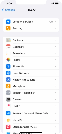 Press Location Services.