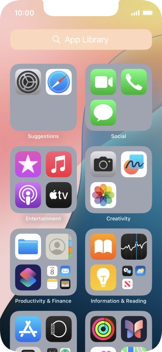 Press the required app.