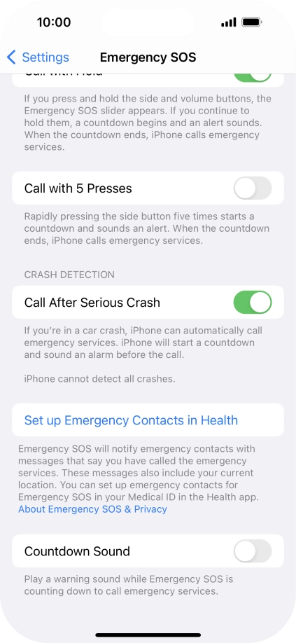 Press the indicator next to 