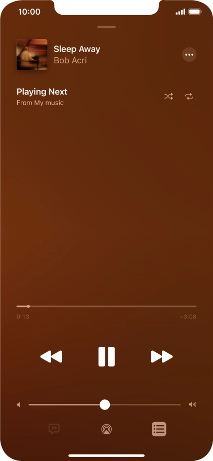 Press the shuffle icon to turn the function on or off.