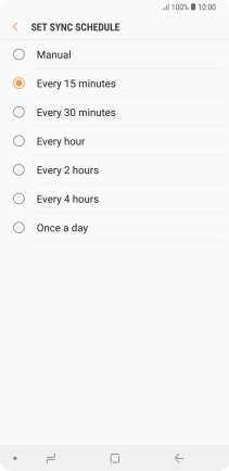 Press the required setting.