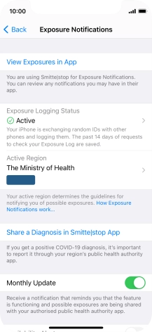 Press Exposure Logging Status.