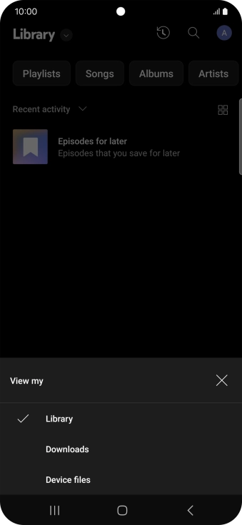 Press the required category and go to the required audio file.